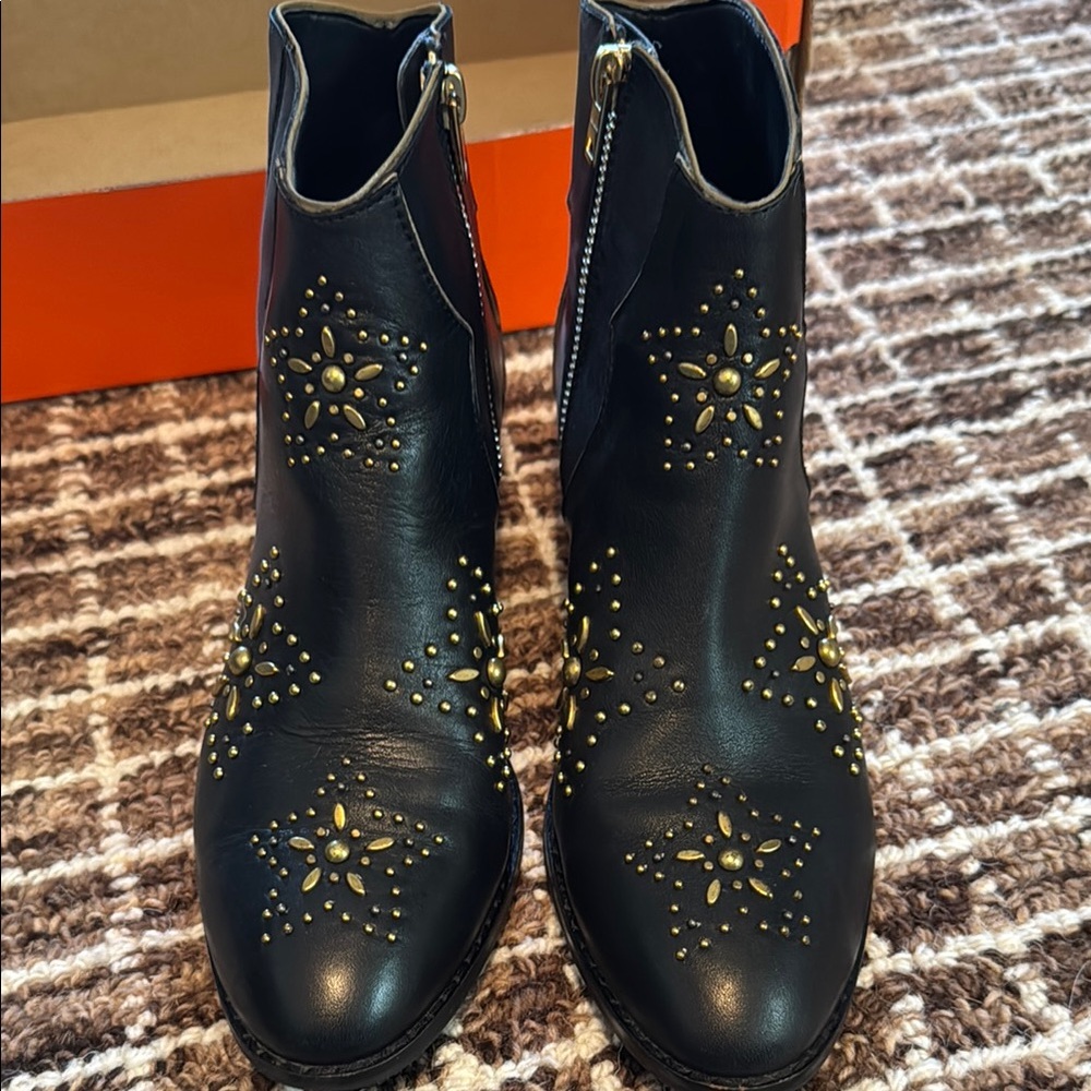 Coach Black Studded Ankle Boots